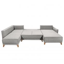 Mørteens Wohnlandschaft Rutherford - Webstoff Denga / Microfaser Laci: Silber / Anthrazit - Ottomane beidseitig montierbar -Wohnzimmermöbel boutique en ligne 1000340484 220513 050 DETAILS P000000001000340484