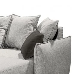 Mørteens Wohnlandschaft Rutherford - Webstoff Denga / Microfaser Laci: Silber / Anthrazit - Ottomane beidseitig montierbar -Wohnzimmermöbel boutique en ligne 1000340484 220513 090 DETAILS P000000001000340484