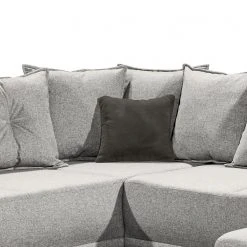 Mørteens Wohnlandschaft Rutherford - Webstoff Denga / Microfaser Laci: Silber / Anthrazit - Ottomane beidseitig montierbar -Wohnzimmermöbel boutique en ligne 1000340484 220513 100 DETAILS P000000001000340484