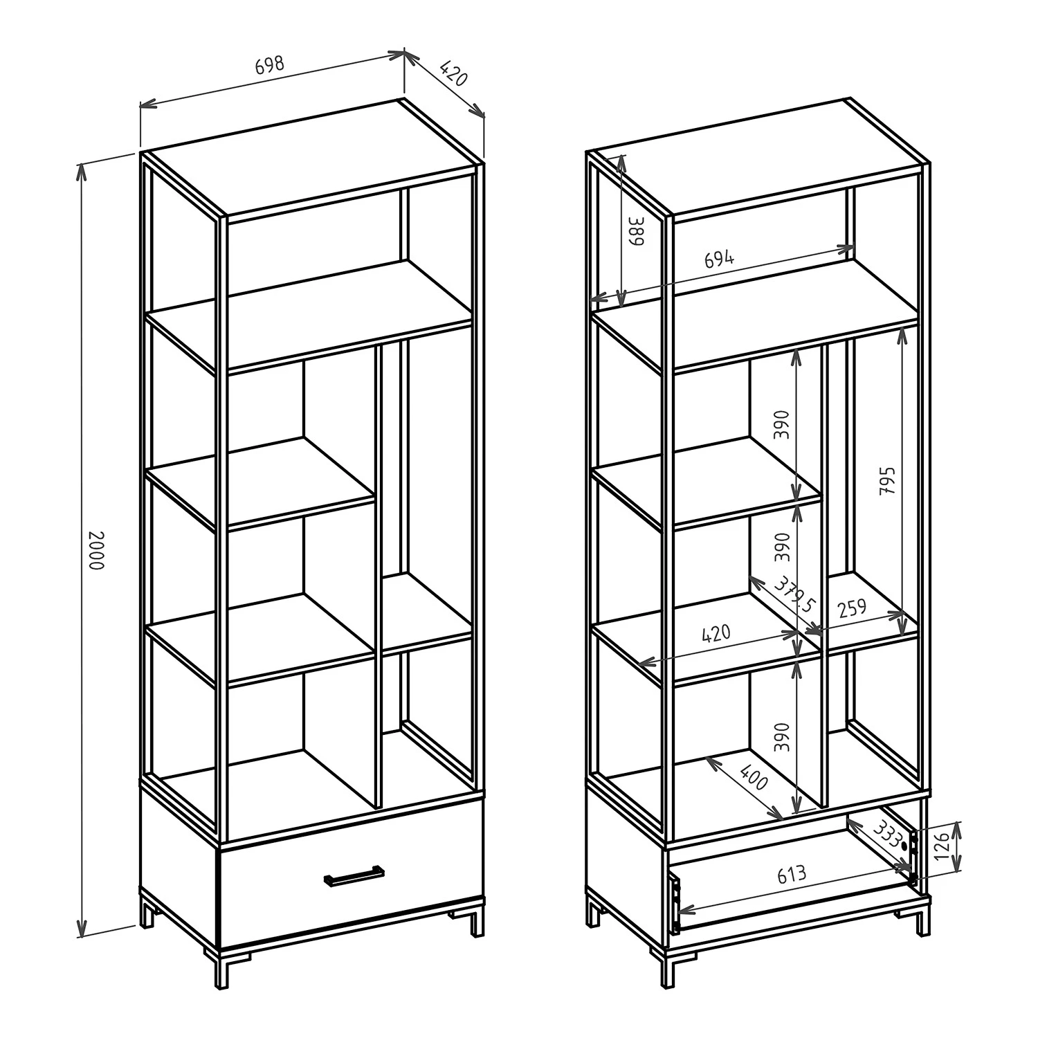 Red Living Büroregal Sonny - Wotaneiche Dekor / Schwarz 7 Red Living Büroregal Sonny - Wotaneiche Dekor / Schwarz – Bild 7