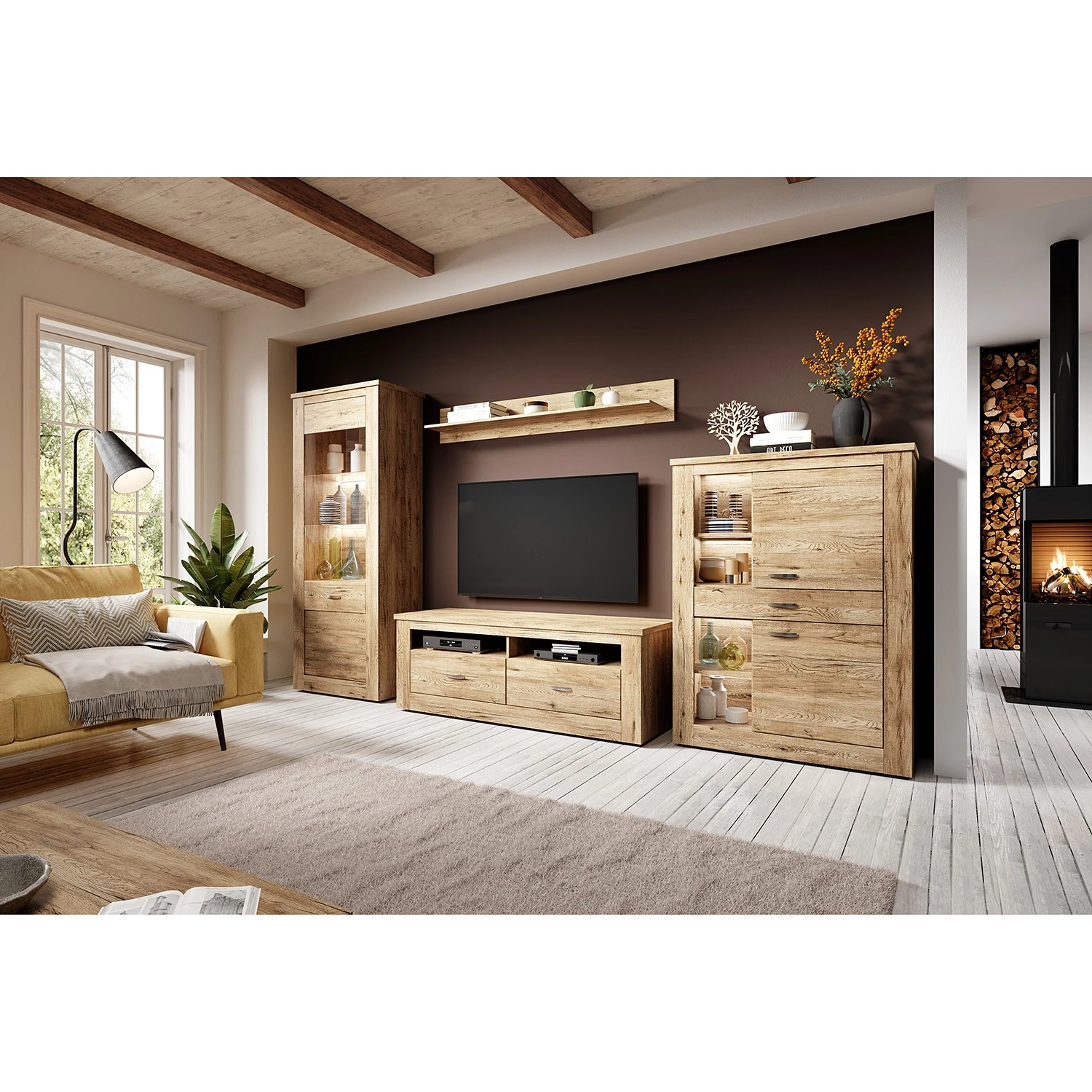 Loftscape TV-Lowboard Kilcar - Eiche Dekor 3 Loftscape TV-Lowboard Kilcar - Eiche Dekor – Bild 3