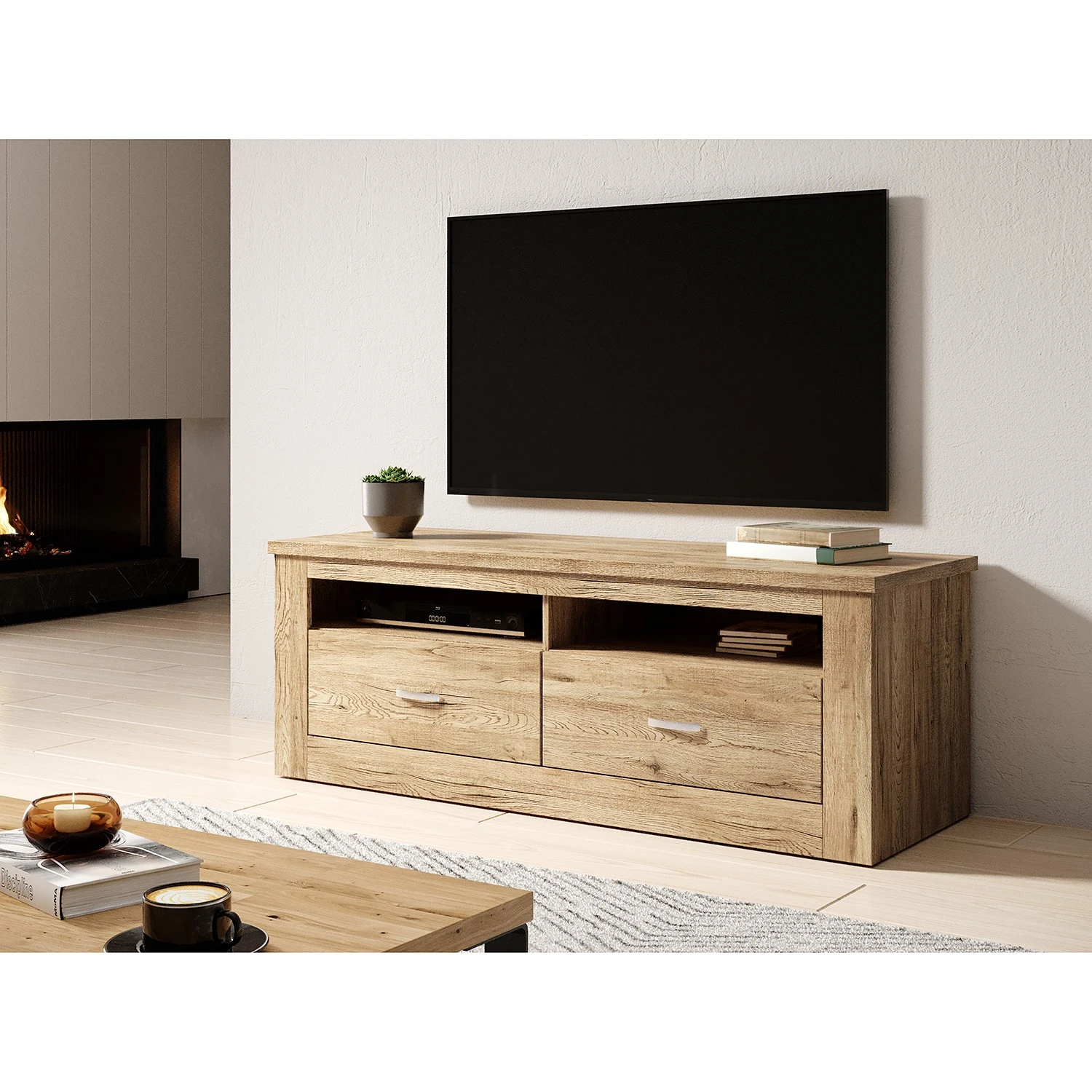 Loftscape Wohnwand Kilcar (4-teilig) - Eiche Dekor 7 Loftscape Wohnwand Kilcar (4-teilig) - Eiche Dekor – Bild 7