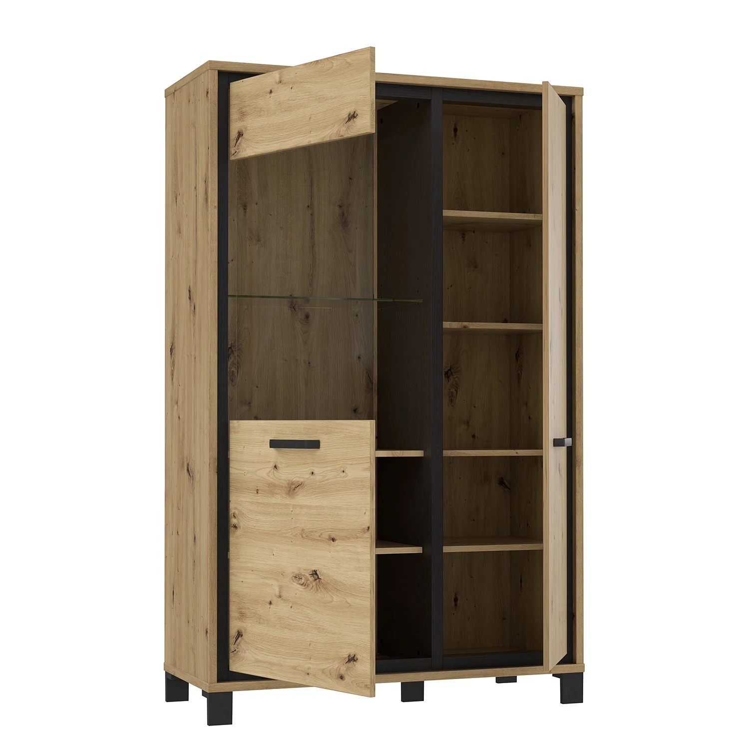 Loftscape Wohnwand Egan (4-teilig) - Eiche Artisan Dekor / Eiche Schwarz Dekor 4 Loftscape Wohnwand Egan (4-teilig) - Eiche Artisan Dekor / Eiche Schwarz Dekor – Bild 4