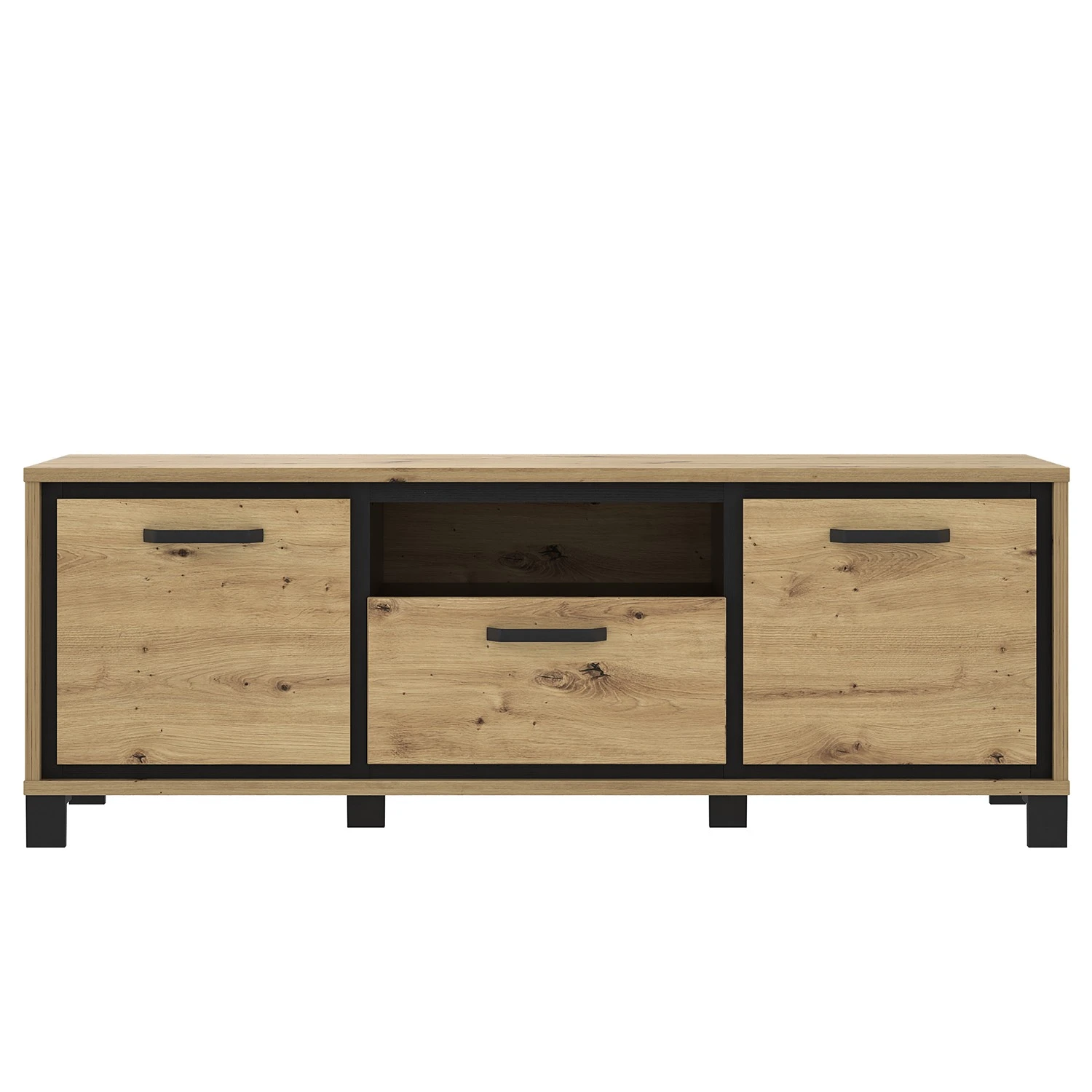 Loftscape Wohnwand Egan (4-teilig) - Eiche Artisan Dekor / Eiche Schwarz Dekor 9 Loftscape Wohnwand Egan (4-teilig) - Eiche Artisan Dekor / Eiche Schwarz Dekor – Bild 9