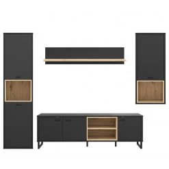 Loftscape Wohnwand Mazzo (4-teilig) - Schwarz / Eiche Artisan Dekor 20 Loftscape Wohnwand Mazzo (4-teilig) - Schwarz / Eiche Artisan Dekor -Wohnzimmermöbel boutique en ligne 1000341908 220331 030 DETAILS P000000001000341908