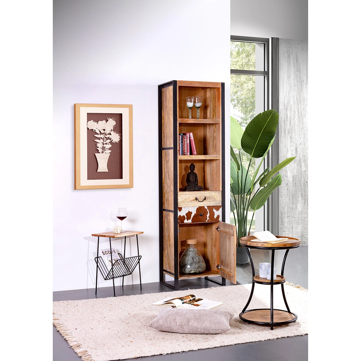 Red Living Beistelltisch Ugo V - Mango massiv / Metall - Mango / Schwarz 2 Red Living Beistelltisch Ugo V - Mango massiv / Metall - Mango / Schwarz – Bild 2