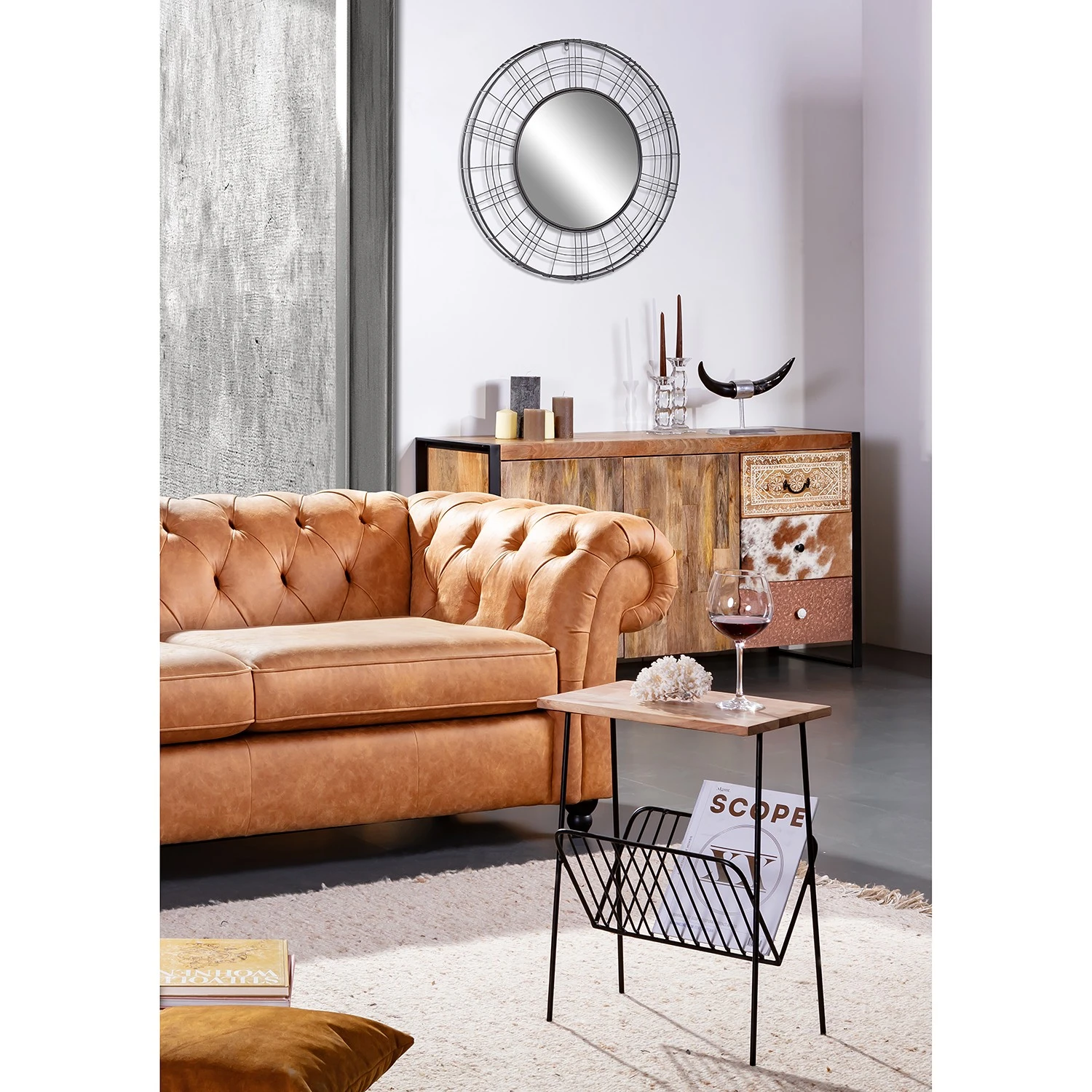 Red Living Beistelltisch Ugo V - Mango massiv / Metall - Mango / Schwarz 3 Red Living Beistelltisch Ugo V - Mango massiv / Metall - Mango / Schwarz – Bild 3