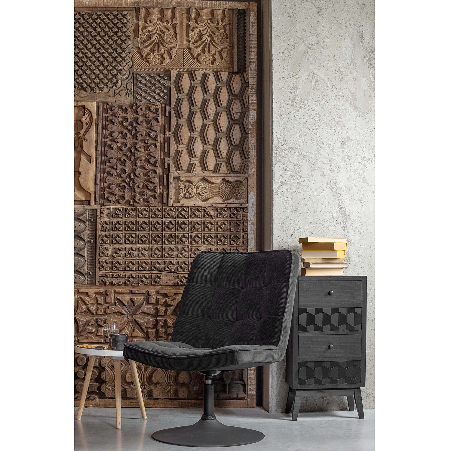 Red Living Beistelltisch Tyrone - Pinie Schwarz - Höhe: 79 cm 2 Red Living Beistelltisch Tyrone - Pinie Schwarz - Höhe: 79 cm – Bild 2