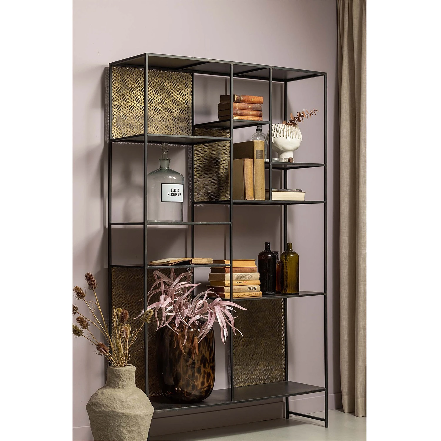 Red Living Regal Quito - Metall - Antik Messing / Schwarz 2 Red Living Regal Quito - Metall - Antik Messing / Schwarz – Bild 2