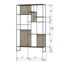 Red Living Regal Quito - Metall - Antik Messing / Schwarz 13 Red Living Regal Quito - Metall - Antik Messing / Schwarz -Wohnzimmermöbel boutique en ligne 1000342095 220401 500 SKETCH DETAILS P000000001000342095 sketch