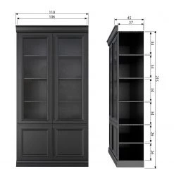 Red Living Vitrinenschrank Shady - Kiefer massiv - Schwarz -Wohnzimmermöbel boutique en ligne 1000342119 220401 500 SKETCH DETAILS P000000001000342119 sketch