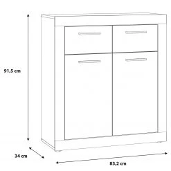 Loftscape Kommode Ballito - Weiß / Walnuss Dekor -Wohnzimmermöbel boutique en ligne 1000342449 220404 500 SKETCH DETAILS P000000001000342449 sketch