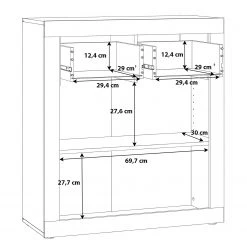 Loftscape Kommode Ballito - Weiß / Walnuss Dekor -Wohnzimmermöbel boutique en ligne 1000342449 220404 501 SKETCH DETAILS P000000001000342449 sketch