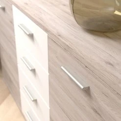 Loftscape Sideboard Piemont II - Weiß / Sandeiche Dekor -Wohnzimmermöbel boutique en ligne 1000342456 220404 031 DETAILS P000000001000342456