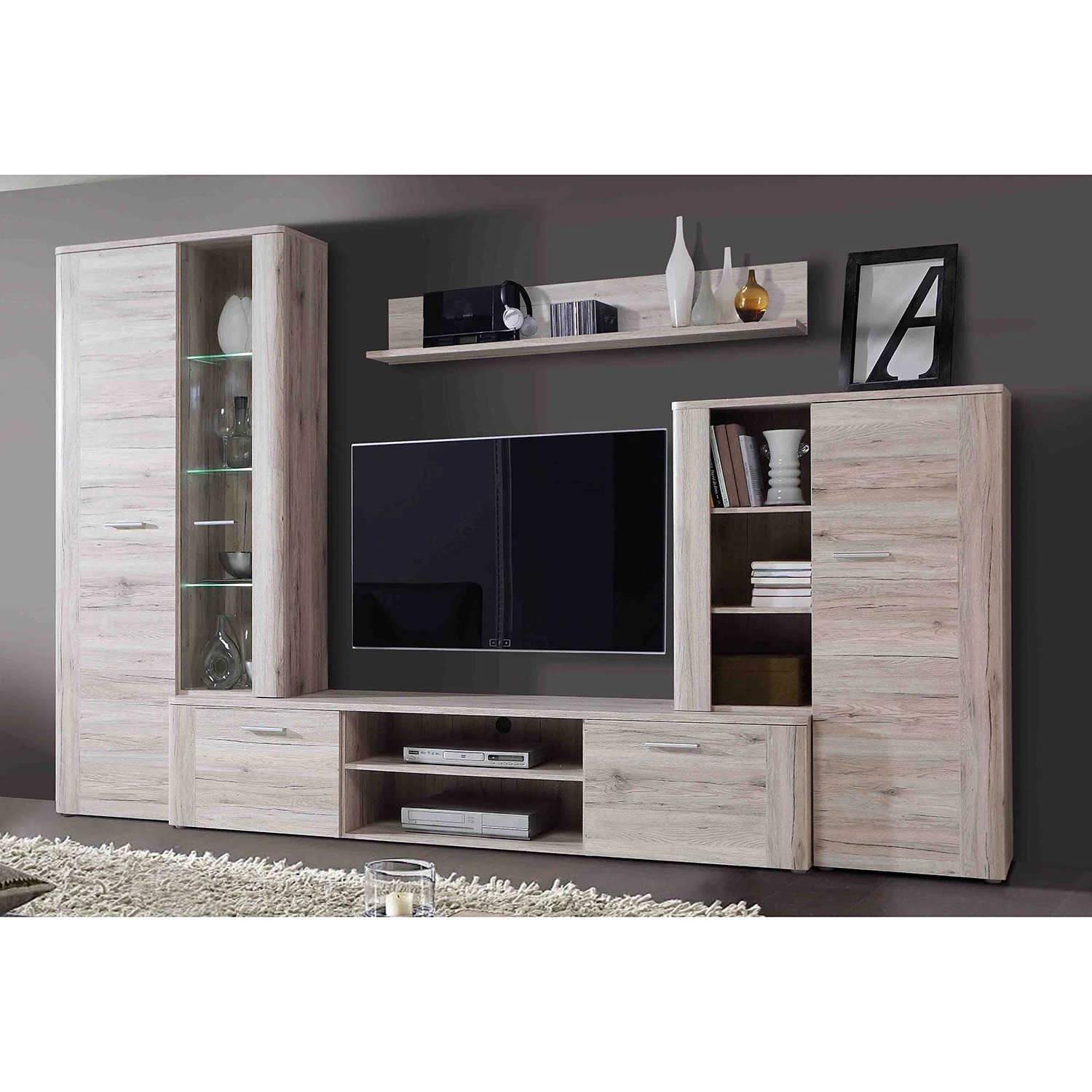 Loftscape Wohnwand Reydon (4-teilig) - Sandeiche Dekor 1 Loftscape Wohnwand Reydon (4-teilig) - Sandeiche Dekor