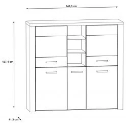 Loftscape Highboard Parksville II - Eiche Sonoma Dekor -Wohnzimmermöbel boutique en ligne 1000342463 220404 500 SKETCH DETAILS P000000001000342463 sketch