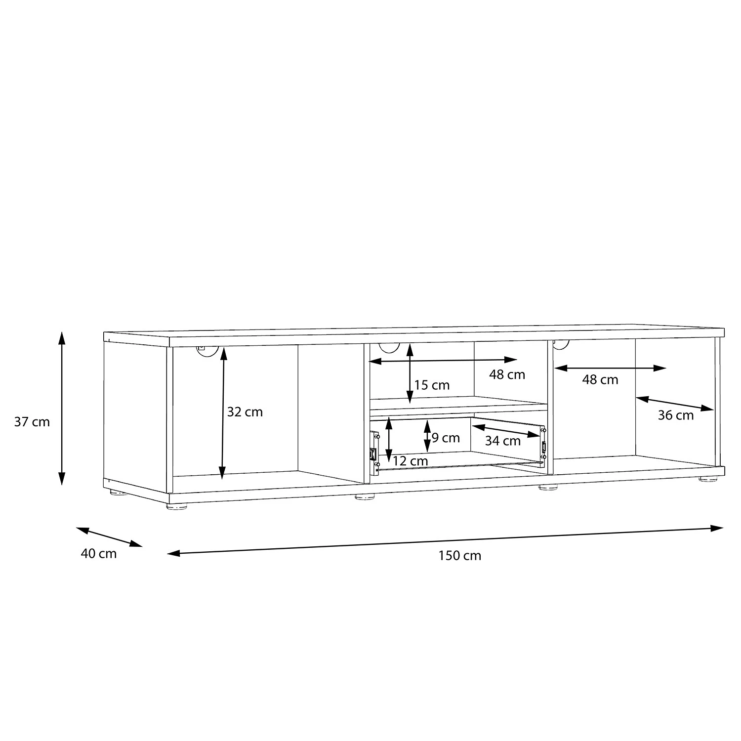 Loftscape TV-Lowboard Piemont - Eiche Dekor 8 Loftscape TV-Lowboard Piemont - Eiche Dekor – Bild 8