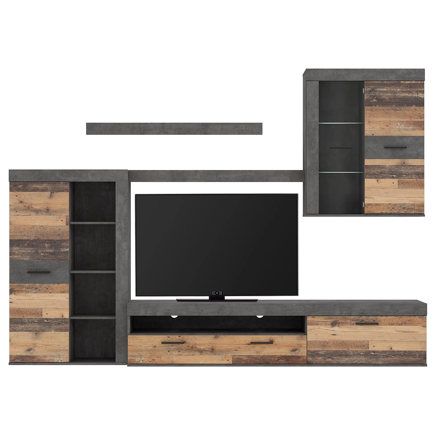 Loftscape Wohnwand Sacaton - Altholz Dekor / Beton Dekor 3 Loftscape Wohnwand Sacaton - Altholz Dekor / Beton Dekor – Bild 3