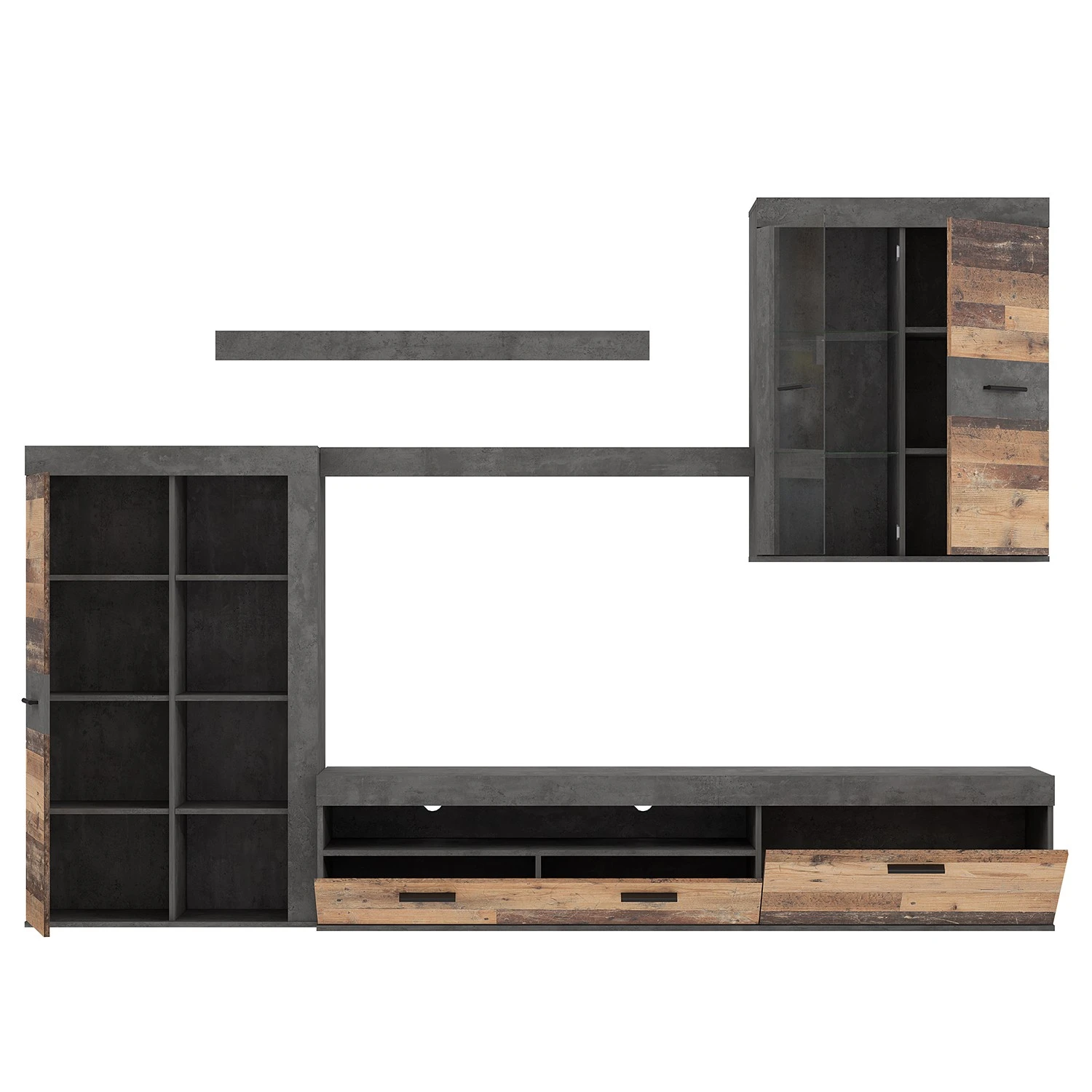 Loftscape Wohnwand Sacaton - Altholz Dekor / Beton Dekor 4 Loftscape Wohnwand Sacaton - Altholz Dekor / Beton Dekor – Bild 4