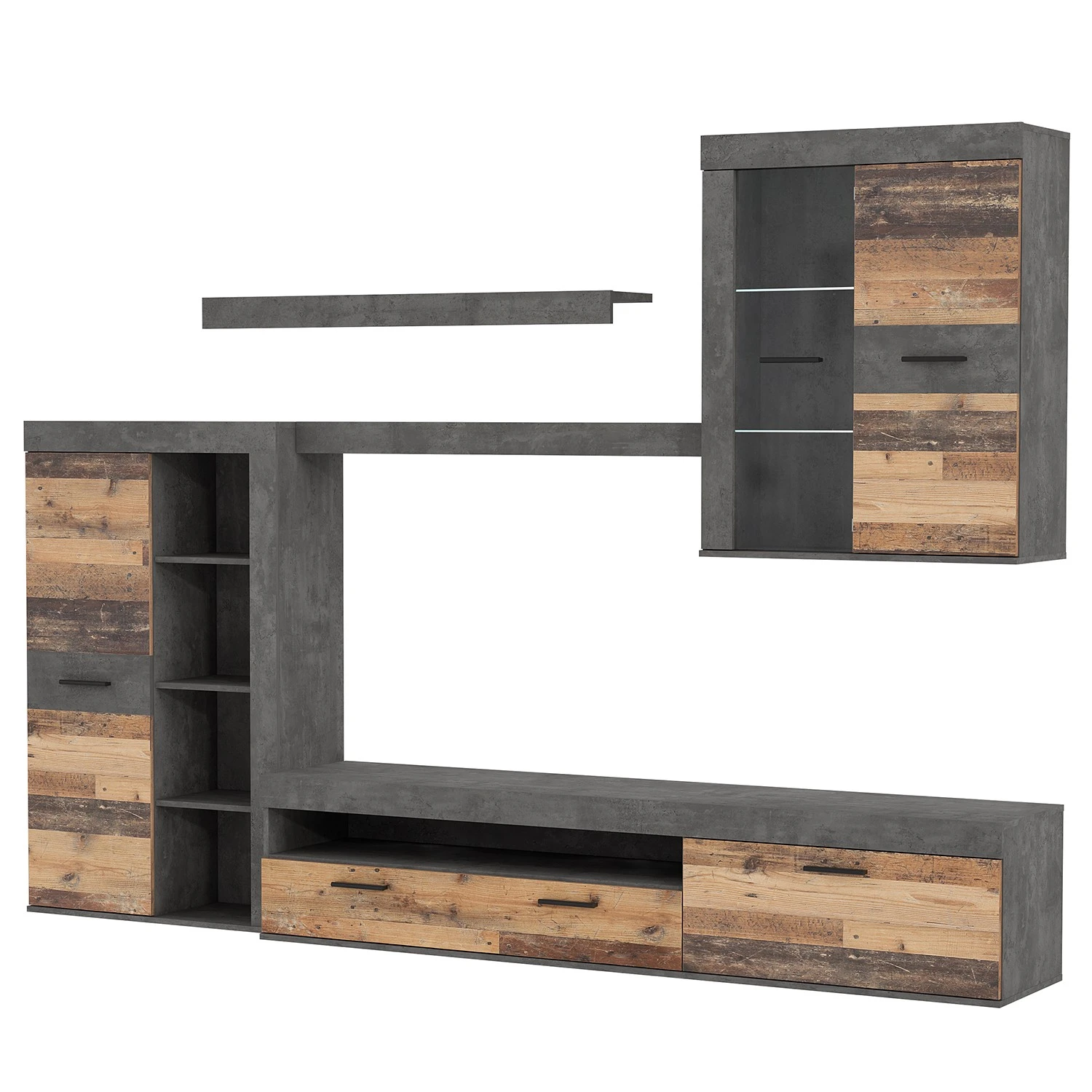 Loftscape Wohnwand Sacaton - Altholz Dekor / Beton Dekor 7 Loftscape Wohnwand Sacaton - Altholz Dekor / Beton Dekor – Bild 7