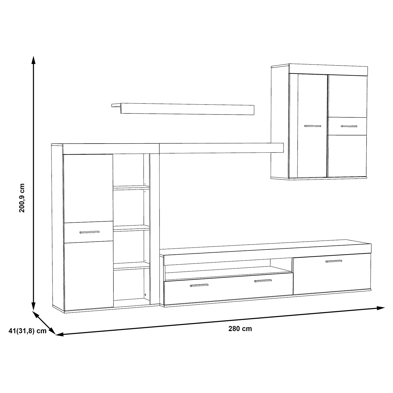 Loftscape Wohnwand Sacaton - Altholz Dekor / Beton Dekor 8 Loftscape Wohnwand Sacaton - Altholz Dekor / Beton Dekor – Bild 8