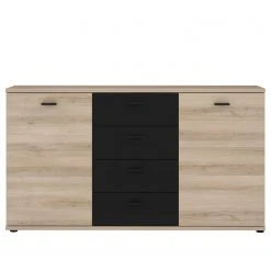 Loftscape Sideboard Piemont I - Schwarz / Eiche Bianco Dekor -Wohnzimmermöbel boutique en ligne 1000342479 220404 030 DETAILS P000000001000342479