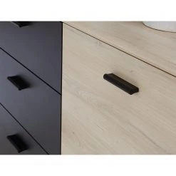 Loftscape Sideboard Piemont I - Schwarz / Eiche Bianco Dekor -Wohnzimmermöbel boutique en ligne 1000342479 220404 033 DETAILS P000000001000342479