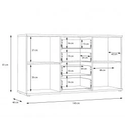 Loftscape Sideboard Piemont I - Schwarz / Eiche Bianco Dekor -Wohnzimmermöbel boutique en ligne 1000342479 220404 501 SKETCH DETAILS P000000001000342479 sketch