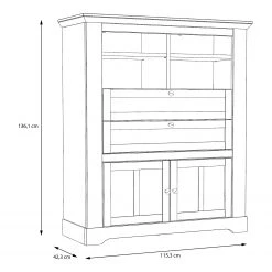 Ridgevalley Highboard Sandvik I - Eiche Weiß Dekor / Eiche Nelson Dekor -Wohnzimmermöbel boutique en ligne 1000342492 220331 500 SKETCH DETAILS P000000001000342492 sketch