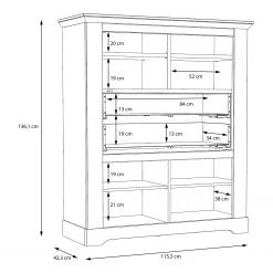 Ridgevalley Highboard Sandvik I - Eiche Weiß Dekor / Eiche Nelson Dekor -Wohnzimmermöbel boutique en ligne 1000342492 220331 501 SKETCH DETAILS P000000001000342492 sketch