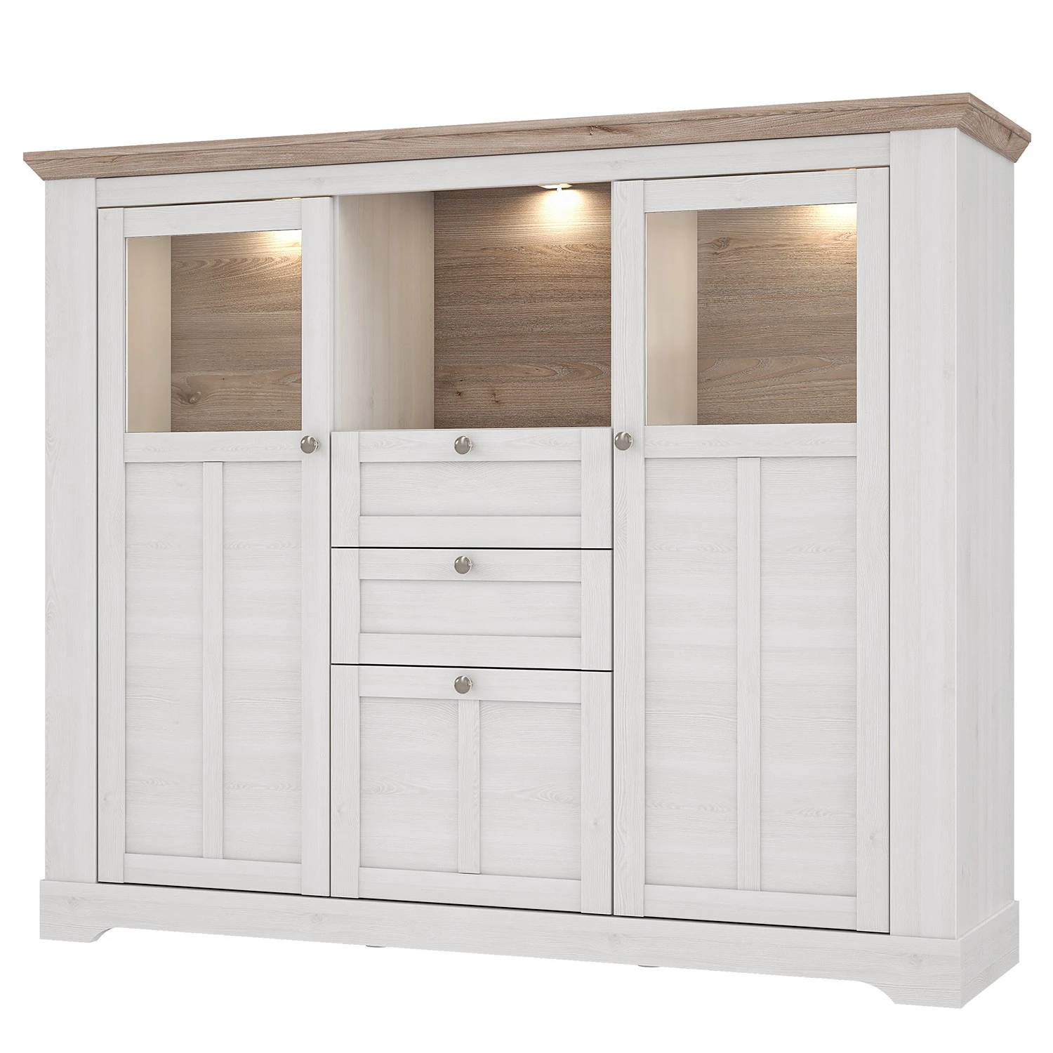 Ridgevalley Highboard Sandvik II - Eiche Weiß Dekor / Eiche Nelson Dekor 1 Ridgevalley Highboard Sandvik II - Eiche Weiß Dekor / Eiche Nelson Dekor