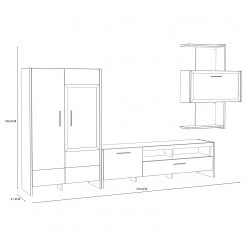 Loftscape Wohnwand Sahil (3-teilig) - Eiche Sorrento Grau Dekor / Schwarz -Wohnzimmermöbel boutique en ligne 1000342498 220331 500 SKETCH DETAILS P000000001000342498 sketch