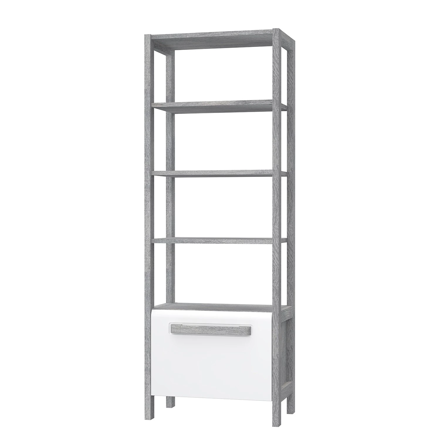 Loftscape Regal Toscana - Hochglanz Weiß / Eiche Grau Dekor 1 Loftscape Regal Toscana - Hochglanz Weiß / Eiche Grau Dekor