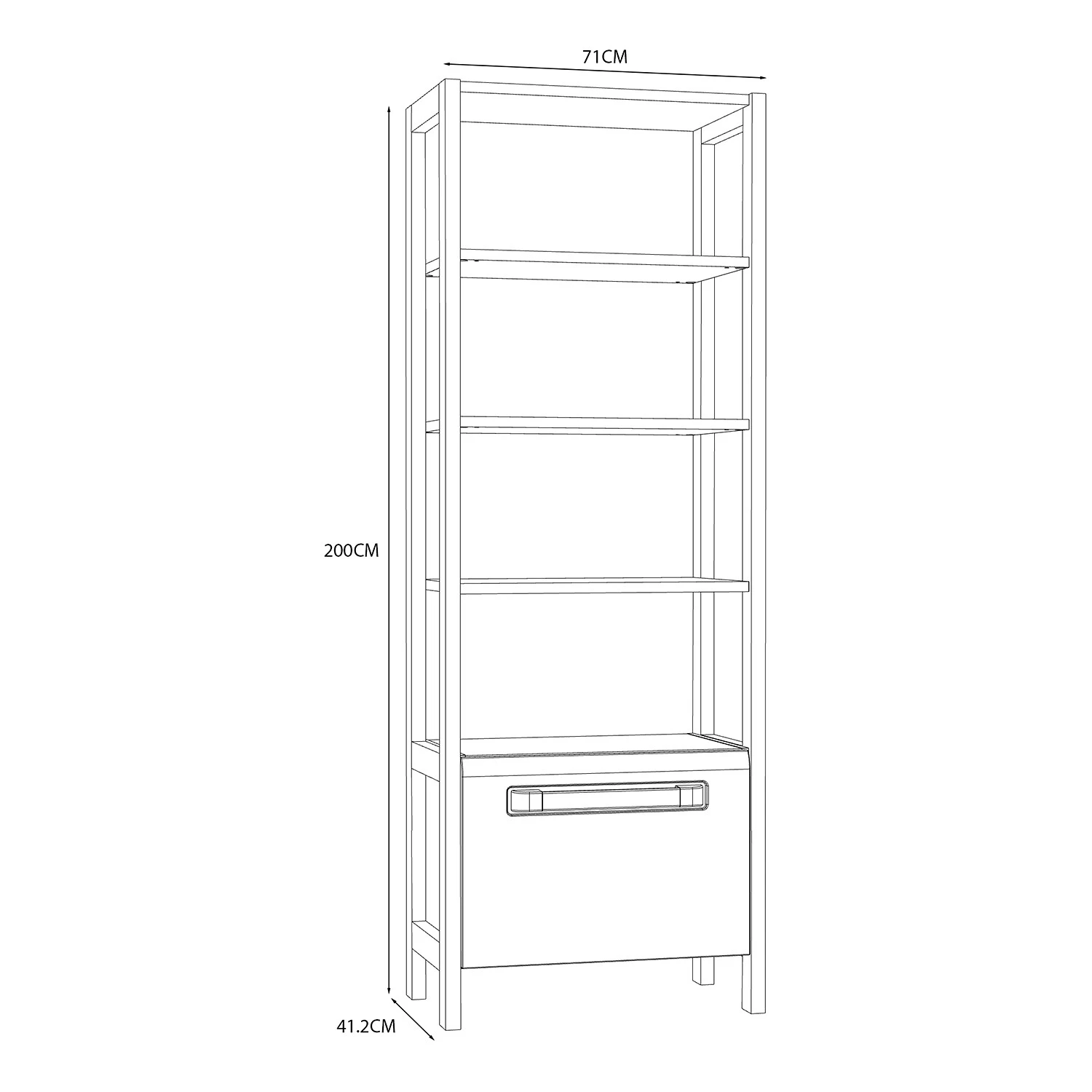 Loftscape Regal Toscana - Hochglanz Weiß / Eiche Grau Dekor 6 Loftscape Regal Toscana - Hochglanz Weiß / Eiche Grau Dekor – Bild 6
