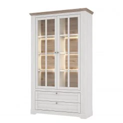 Ridgevalley Vitrinenschrank Sandvik - Inkl. Beleuchtung - Eiche Weiß Dekor / Eiche Nelson Dekor