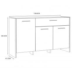 Loftscape Sideboard Sahil - Eiche Sorrento Grau Dekor / Schwarz -Wohnzimmermöbel boutique en ligne 1000342503 220331 500 SKETCH DETAILS P000000001000342503 sketch