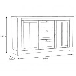 Ridgevalley Sideboard Sandvik I - Eiche Weiß Dekor / Eiche Nelson Dekor -Wohnzimmermöbel boutique en ligne 1000342505 220331 500 SKETCH DETAILS P000000001000342505 sketch