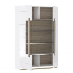 Loftscape Vitrinenschrank Toscana - Inkl. Beleuchtung - Hochglanz Weiß / Eiche Sonoma Dekor 12 Loftscape Vitrinenschrank Toscana - Inkl. Beleuchtung - Hochglanz Weiß / Eiche Sonoma Dekor -Wohnzimmermöbel boutique en ligne 1000342510 220331 040 DETAILS P000000001000342510