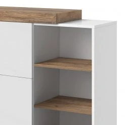 Loftscape Kommode Shipley - Hochglanz Weiß / Eiche Dekor -Wohnzimmermöbel boutique en ligne 1000342829 220412 050 DETAILS P000000001000342829