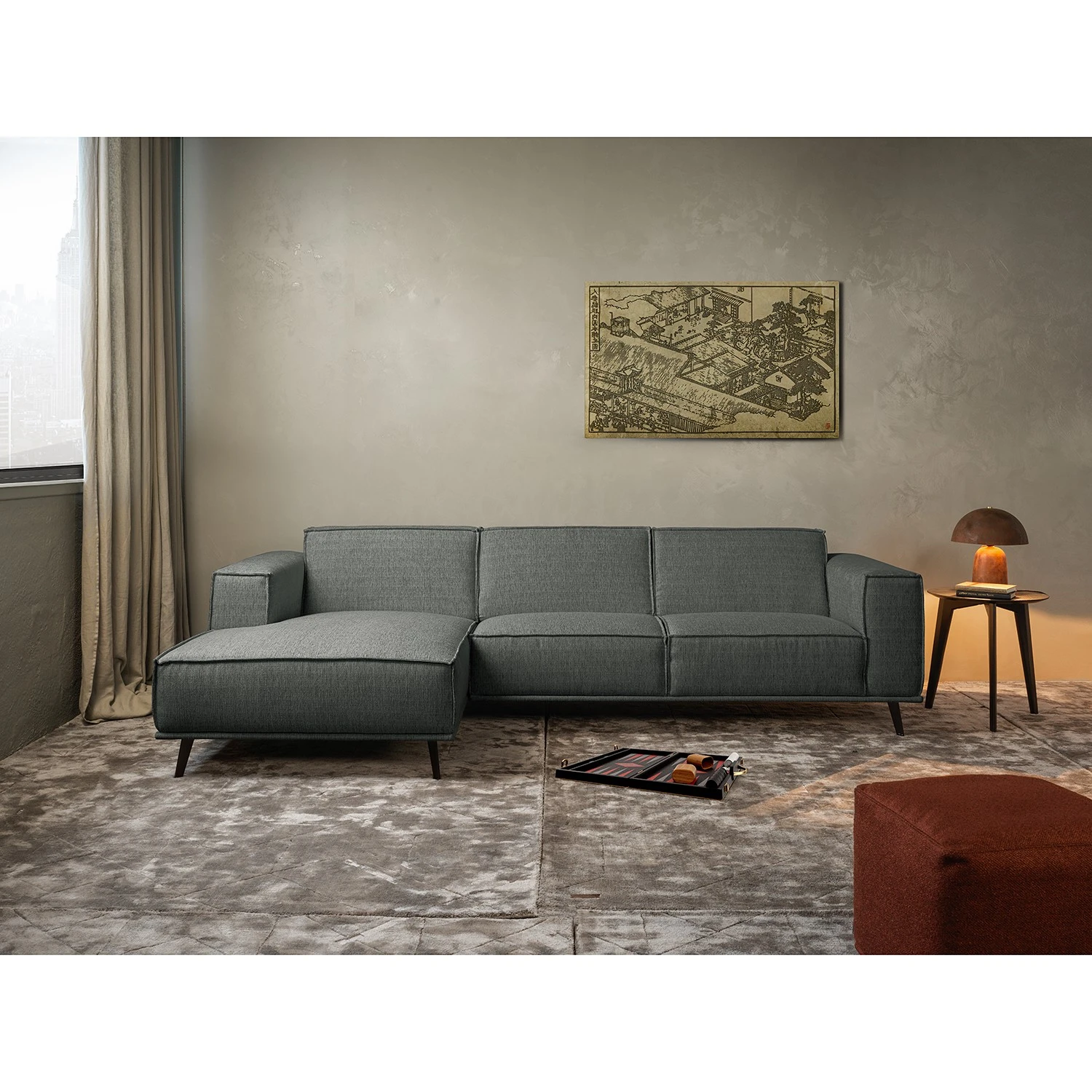Studio Copenhagen Ecksofa Pernu I - Flachgewebe Costa: Grau - Longchair davorstehend links 2 Studio Copenhagen Ecksofa Pernu I - Flachgewebe Costa: Grau - Longchair davorstehend links – Bild 2