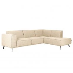 Studio Copenhagen Ecksofa Pernu II - Flachgewebe Costa: Schneeweiß - Ottomane davorstehend rechts