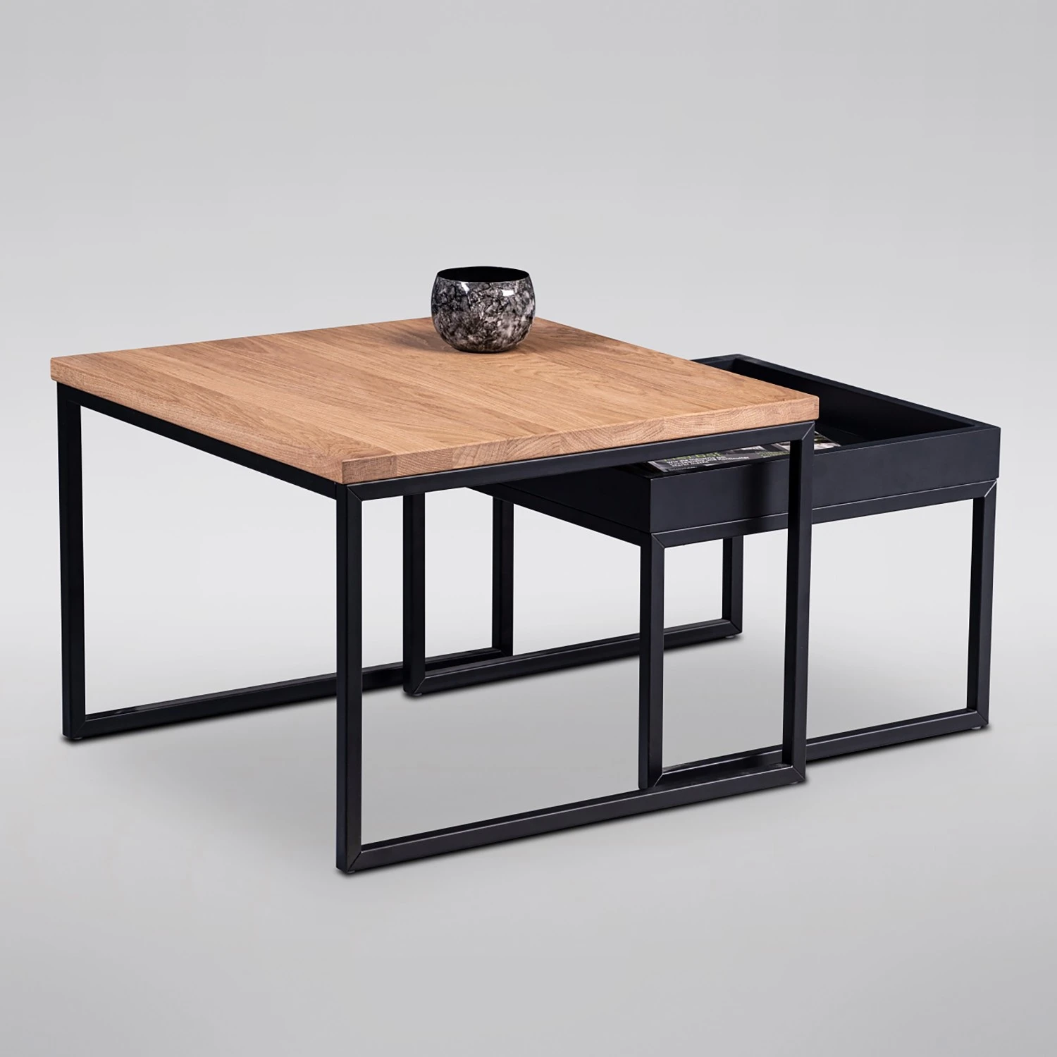 Red Living Couchtisch Savate II - Wildeiche massiv / Metall - Wildeiche / Schwarz 5 Red Living Couchtisch Savate II - Wildeiche massiv / Metall - Wildeiche / Schwarz – Bild 5