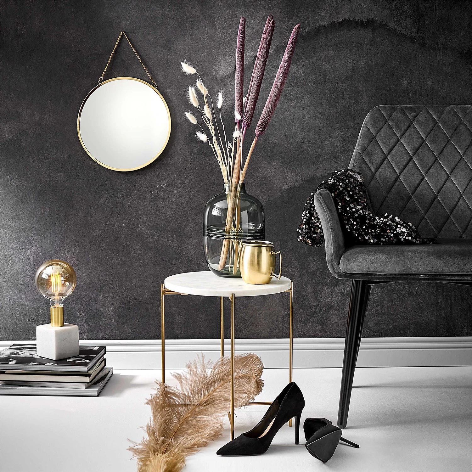 Butlers Beistelltisch MARBLE - Marmor / Eisen - Weiß 3 Butlers Beistelltisch MARBLE - Marmor / Eisen - Weiß – Bild 3