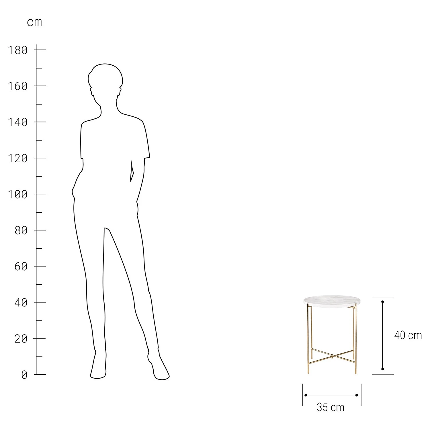 Butlers Beistelltisch MARBLE - Marmor / Eisen - Weiß 4 Butlers Beistelltisch MARBLE - Marmor / Eisen - Weiß – Bild 4