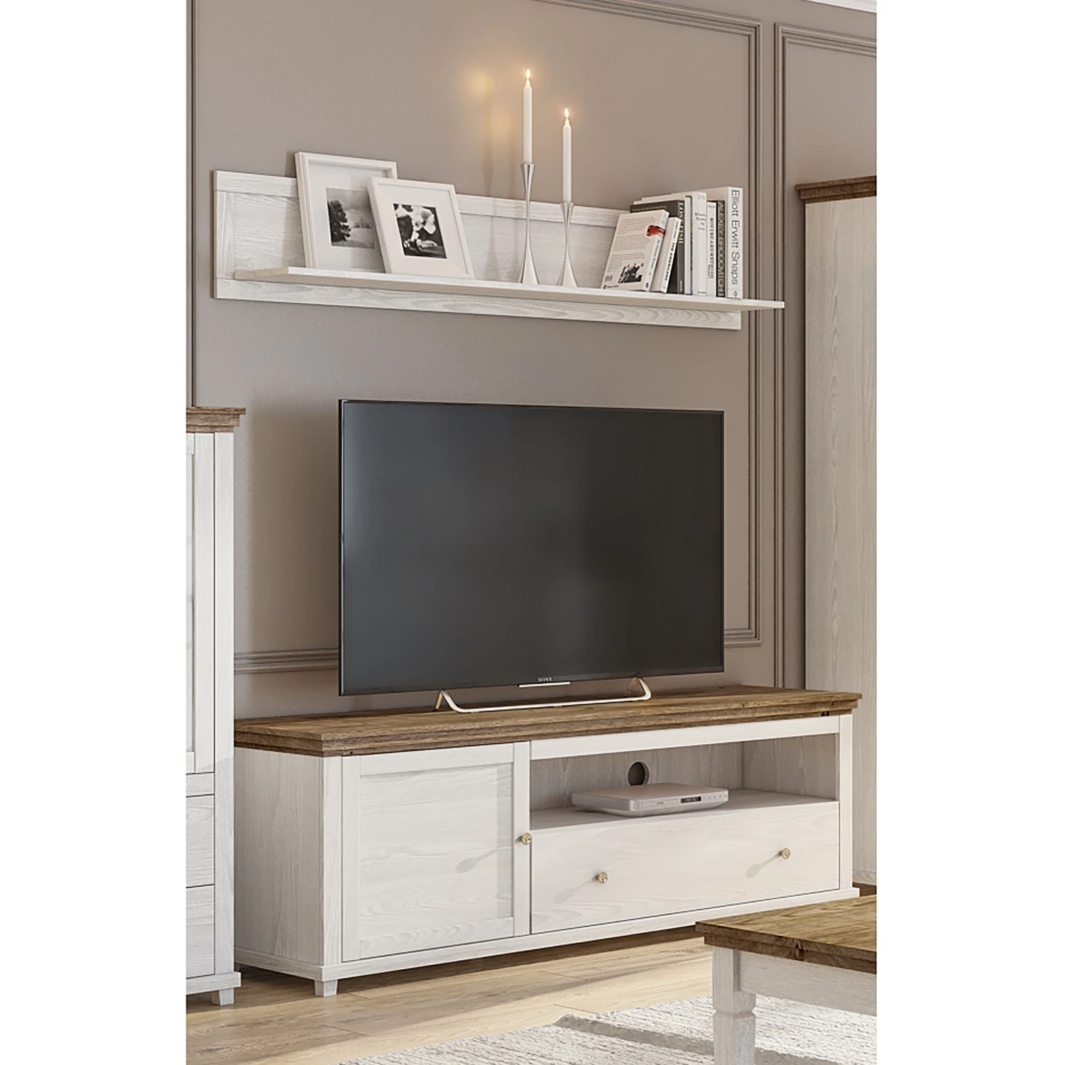 Ridgevalley Wohnkombination Emmanuela (2-teilig) - Kiefer Weiß Dekor 1 Ridgevalley Wohnkombination Emmanuela (2-teilig) - Kiefer Weiß Dekor