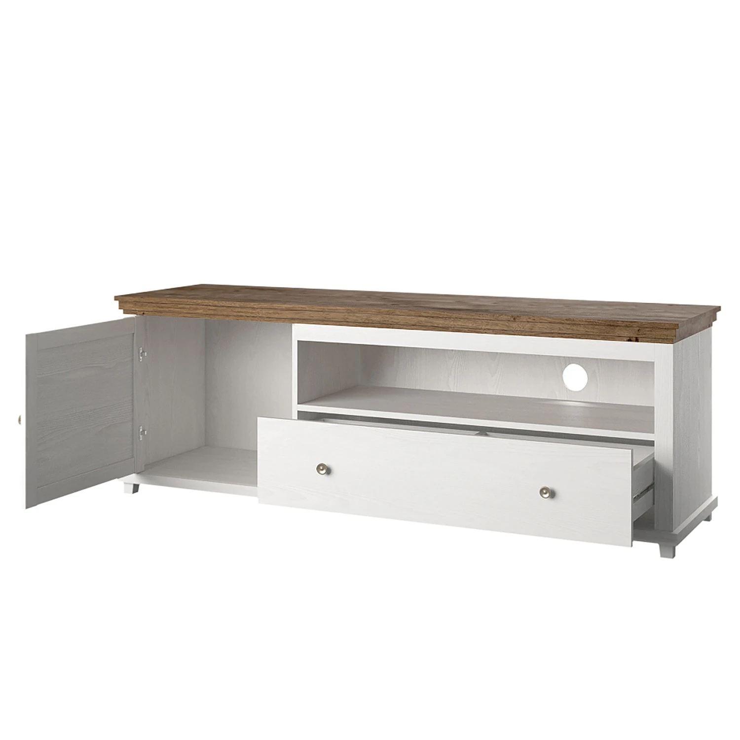 Ridgevalley Wohnkombination Emmanuela (2-teilig) - Kiefer Weiß Dekor 4 Ridgevalley Wohnkombination Emmanuela (2-teilig) - Kiefer Weiß Dekor – Bild 4