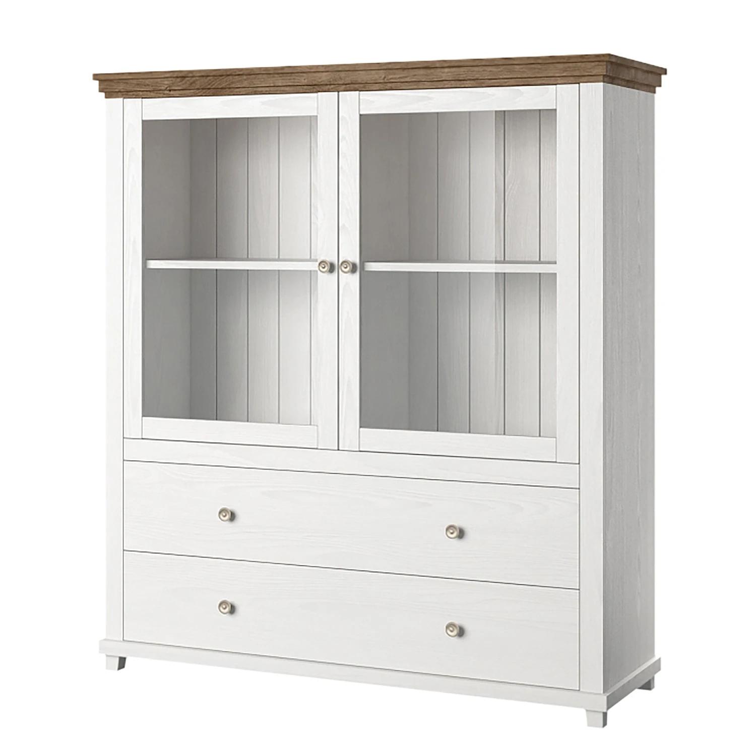 Ridgevalley Wohnwand Emmanuela II (4-teilig) - Kiefer Weiß Dekor 3 Ridgevalley Wohnwand Emmanuela II (4-teilig) - Kiefer Weiß Dekor – Bild 3