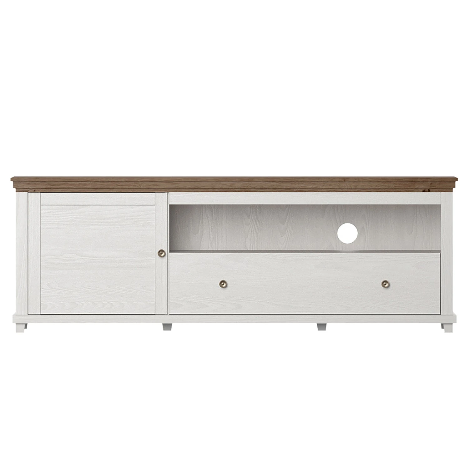 Ridgevalley Wohnwand Emmanuela II (4-teilig) - Kiefer Weiß Dekor 5 Ridgevalley Wohnwand Emmanuela II (4-teilig) - Kiefer Weiß Dekor – Bild 5