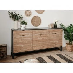 Loftscape Sideboard Mid West I - Bambus Dekor / Anthrazit -Wohnzimmermöbel boutique en ligne 1000344591 220407 021 MOOD DETAILS P000000001000344591 mood