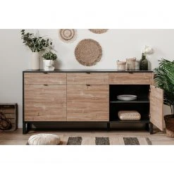 Loftscape Sideboard Mid West I - Bambus Dekor / Anthrazit -Wohnzimmermöbel boutique en ligne 1000344591 220407 022 MOOD DETAILS P000000001000344591 mood